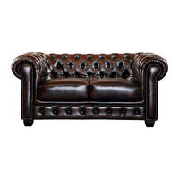 SOFA ohne Schlafmöglichkeit - 2 Personen - Leder - Schokoladenbraun - - Dunkelbraun, Leder (160/73/96cm) - Vente-Unique