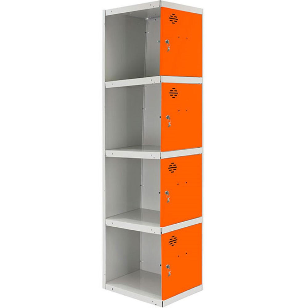 SPIND Amego HxBxT 180x30x50 cm 4 Abteile Anbaumodul Grau-Orange - Grau, Metall (30/180/50cm) - PROREGAL