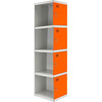 SPIND Amego HxBxT 180x30x50 cm 4 Abteile Anbaumodul Grau-Orange - Grau, Metall (30/180/50cm) - PROREGAL