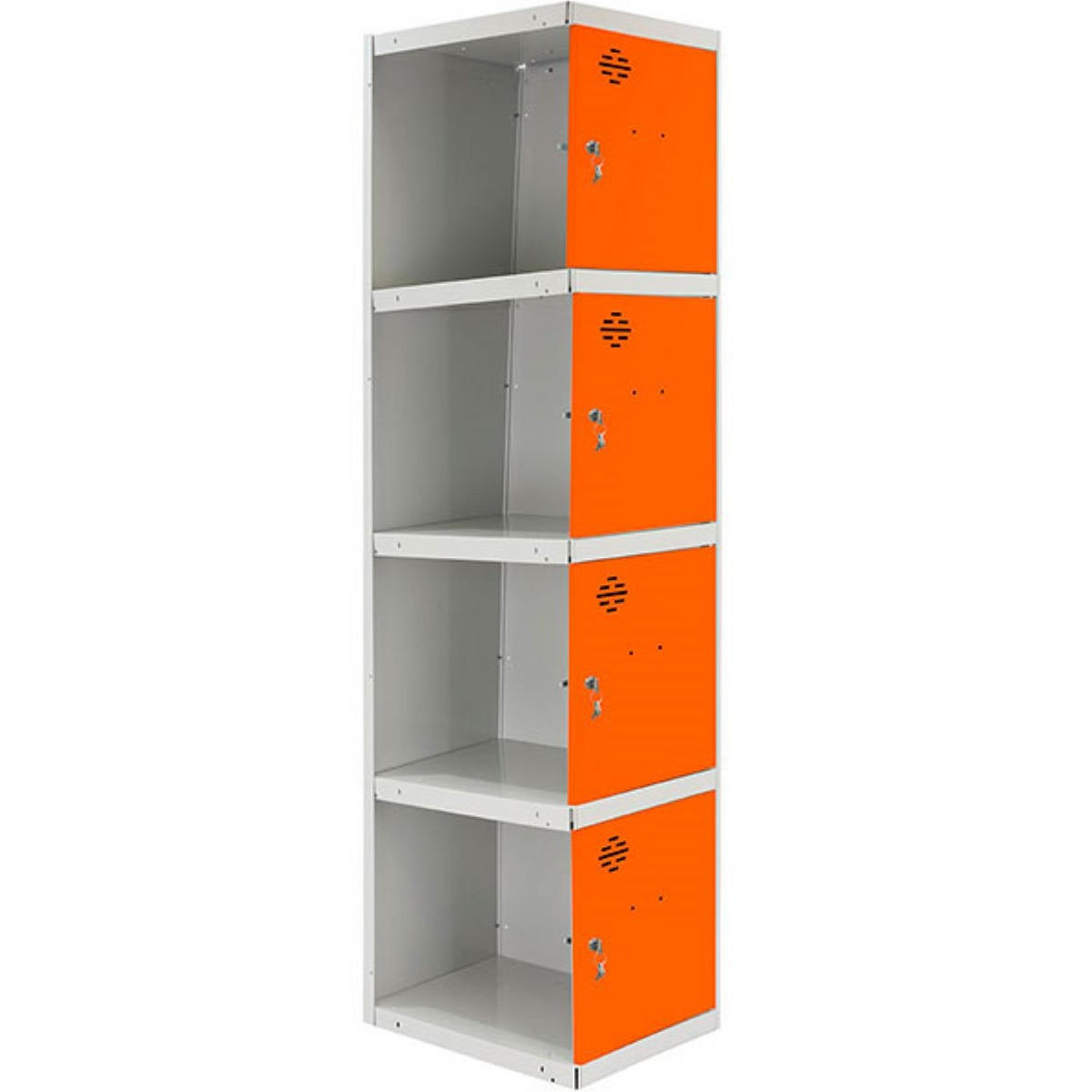 SPIND Amego HxBxT 180x30x50 cm 4 Abteile Anbaumodul Grau-Orange - Grau, Metall (30/180/50cm) - PROREGAL