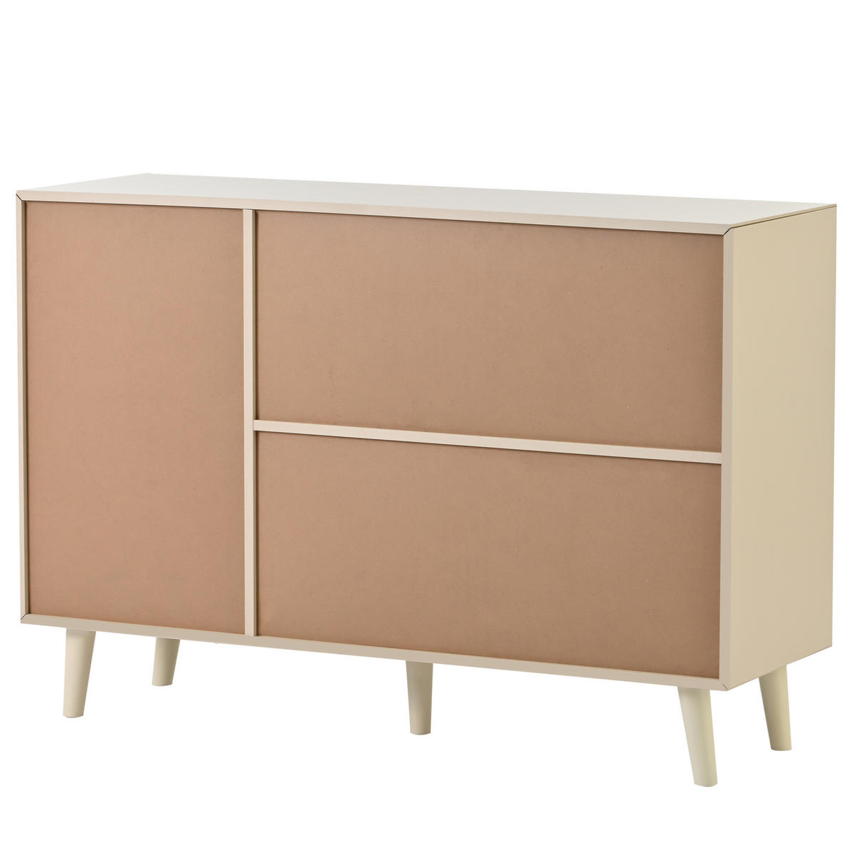 SIDEBOARD mit 2 Türen und 3 Schubladen, Offwhite mit Rattangewebe, 120/40/82,5 cm, Ecru - Ecru, Holzwerkstoff (120/82.5/40cm) - Redom