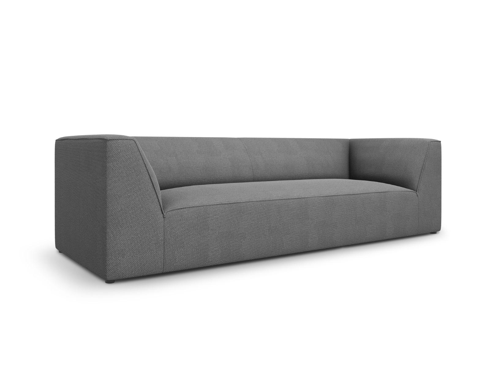 SOFA Ruby aus strukturiertem Stoff grau 3 Sitzplätze - Grau, Textil (93/69/232cm) - Micadoni