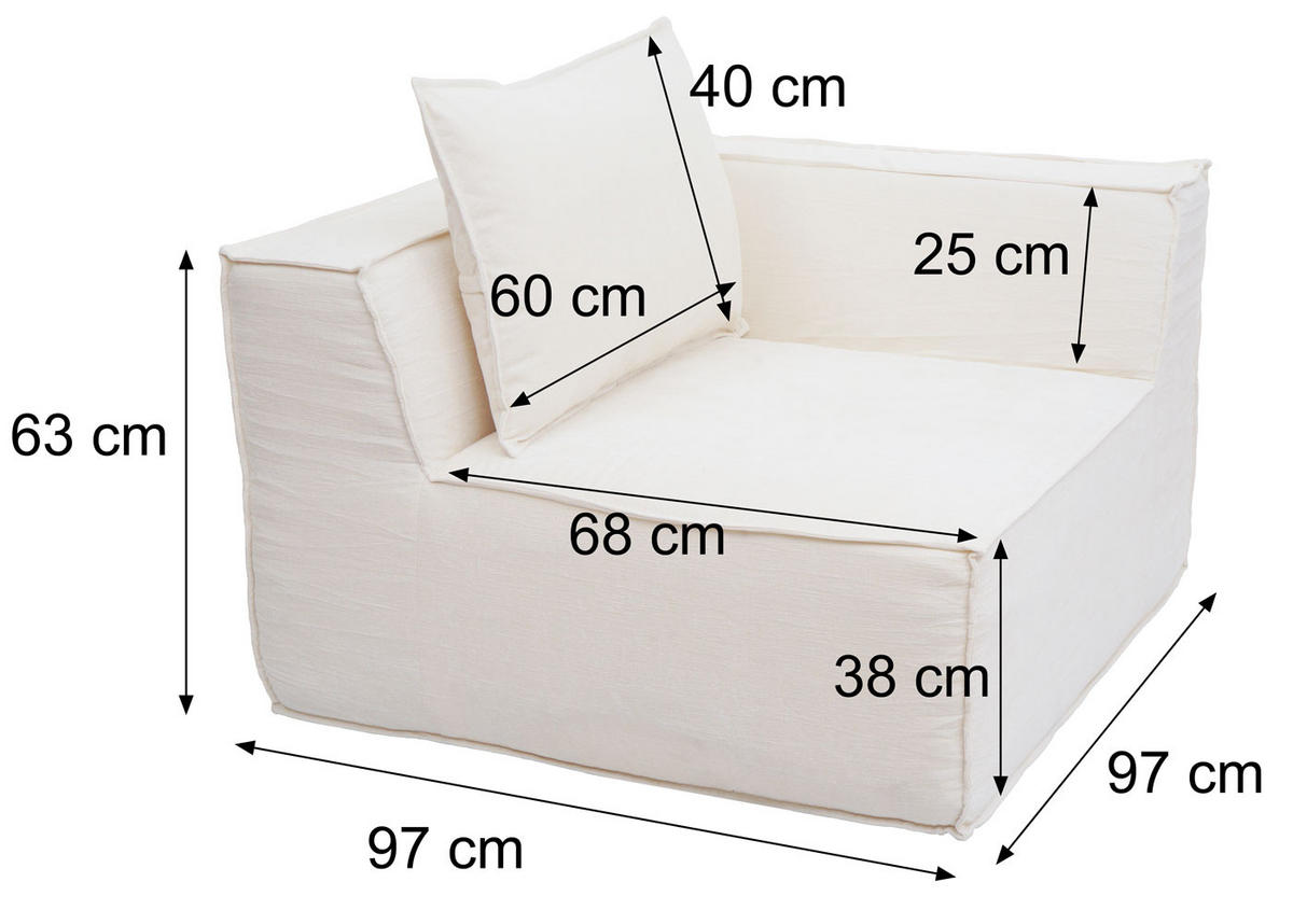 ECKTEIL Grau - Grau, Textil (97/63/97cm) - MCW