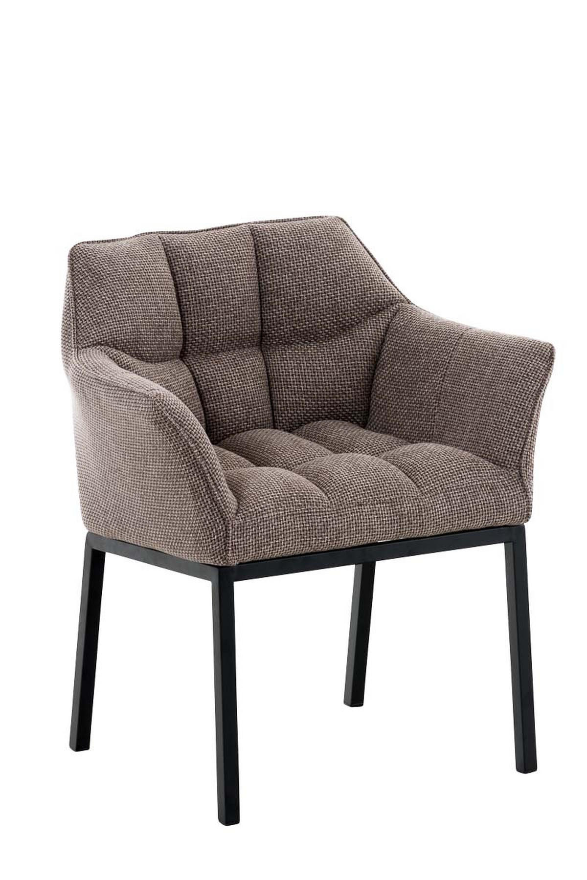 WOHNZIMMERSTUHL Stoff terrabraun - Dunkelbraun/Schwarz, Textil/Metall (67/78/63cm) - CLP