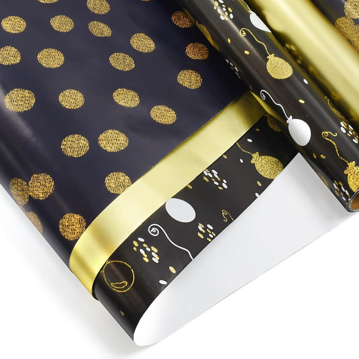 GESCHENKPAPIER 3 Rollen 43 x 305 cm metallisch glänzend - Multicolor, Papier (43/0.1/300cm)