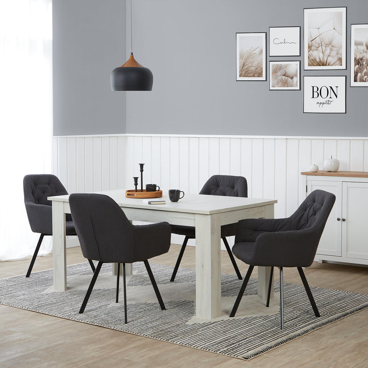 ESSTISCH in Holzwerkstoff 160-200/90/76 cm ausziehbar - Weiß, Holz (90/160/76cm) - Homestyle4u