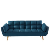 SCHLAFSOFA - 3 Personen - Stoff - Blau - - Blau, Textil (215/82/81cm) - Vente-Unique