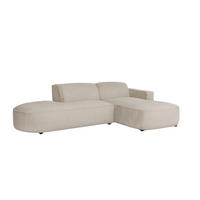 ECKSOFA Cursal Atelier, Stoff Poso, Dunkelbeige, Rechts - Beige, Holz (284/166cm) - Kaiser Möbel