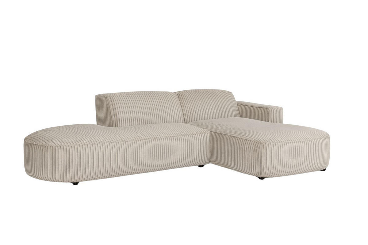 ECKSOFA Cursal Atelier, Stoff Poso, Dunkelbeige, Rechts - Beige, Holz (284/166cm) - Kaiser Möbel