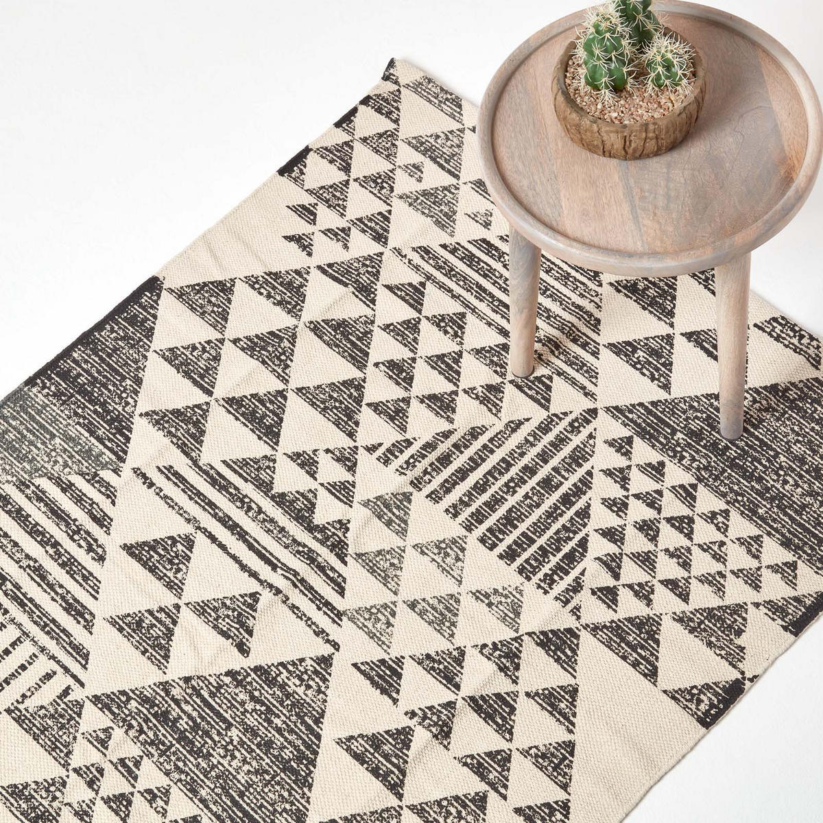 BAUMWOLLTEPPICH Delphi geometrisch 120/170 cm - Schwarz, Textil (120/170cm) - Homescapes