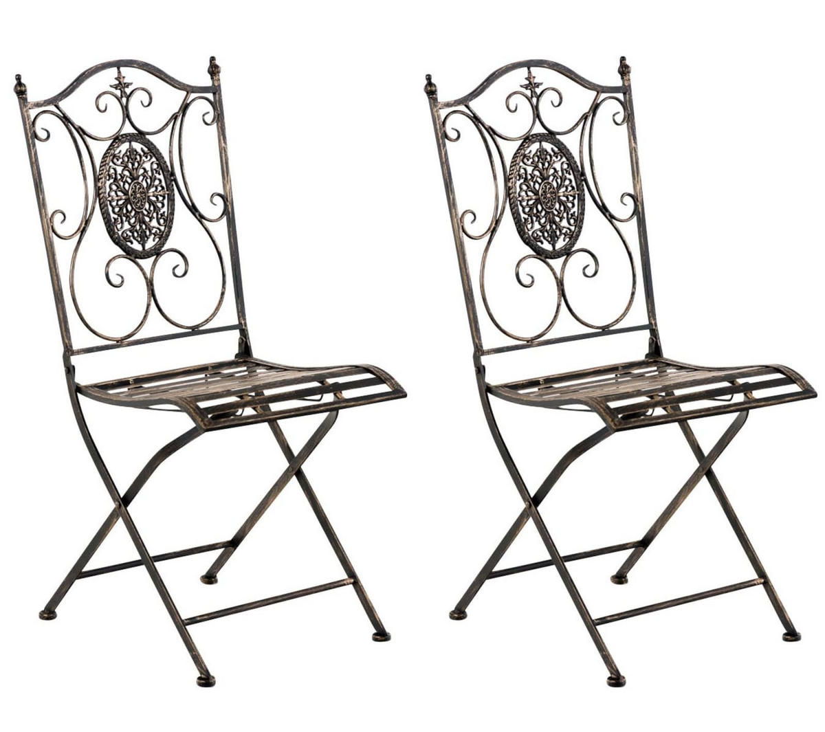 STÜHLE Sidan - 2er Set bronze - Braun, Metall (42/91.5/49cm) - TPFGarden