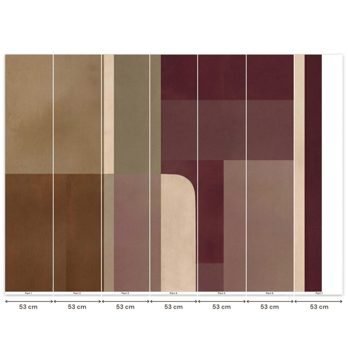 TAPETE - Unis - Abstrakt - Bordeaux - Linien - 350x260 cm - Multicolor, Papier (350/260cm) - OnlyWow