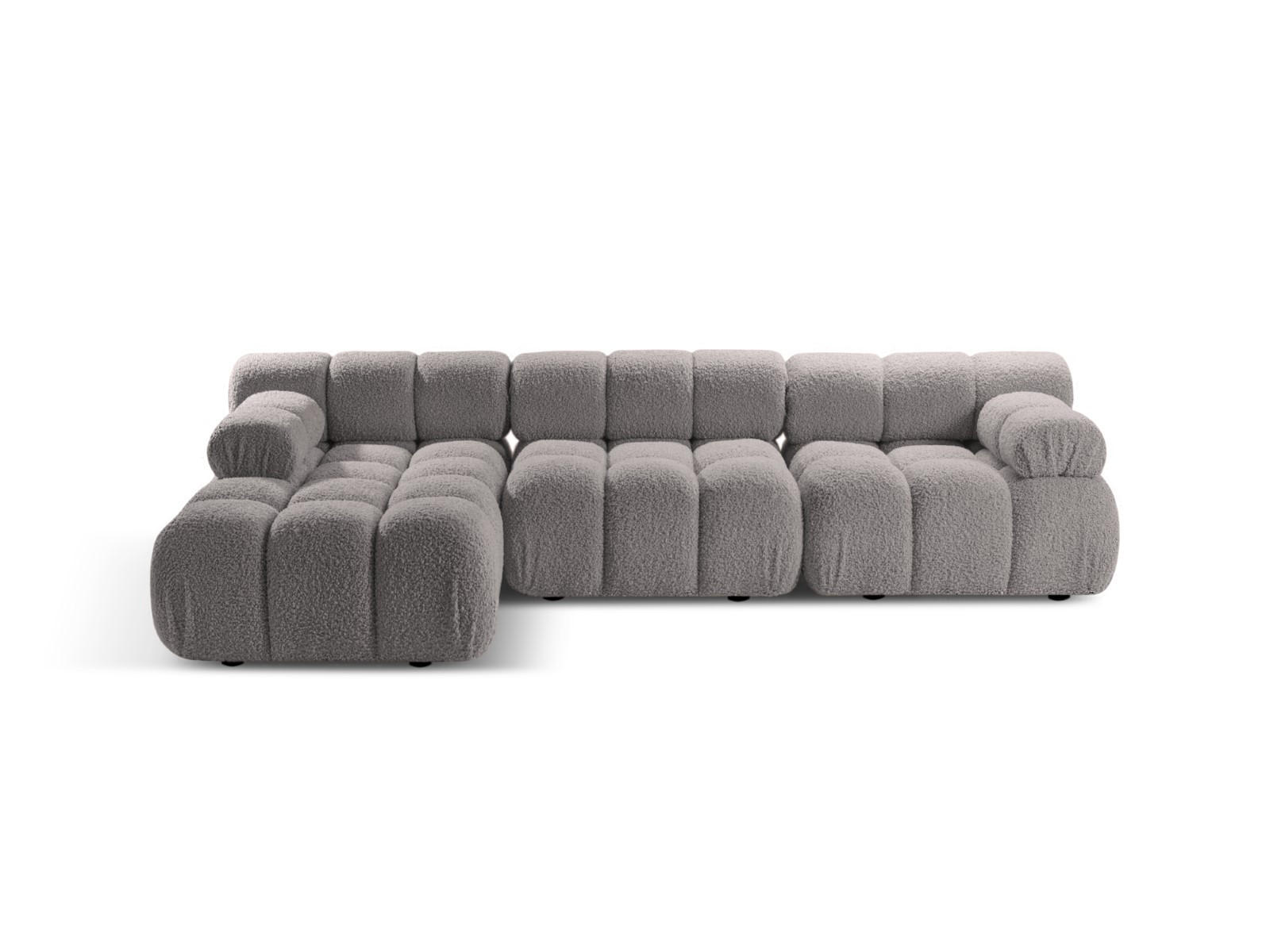 ECKSOFA modular links Bellis aus Boucle hellgrau 4 Sitzplätze - Hellgrau, Textil (155/282cm) - Micadoni