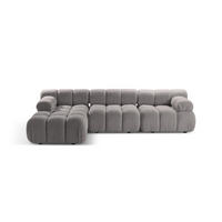 ECKSOFA modular links Bellis aus Boucle hellgrau 4 Sitzplätze - Hellgrau, Textil (155/282cm) - Micadoni