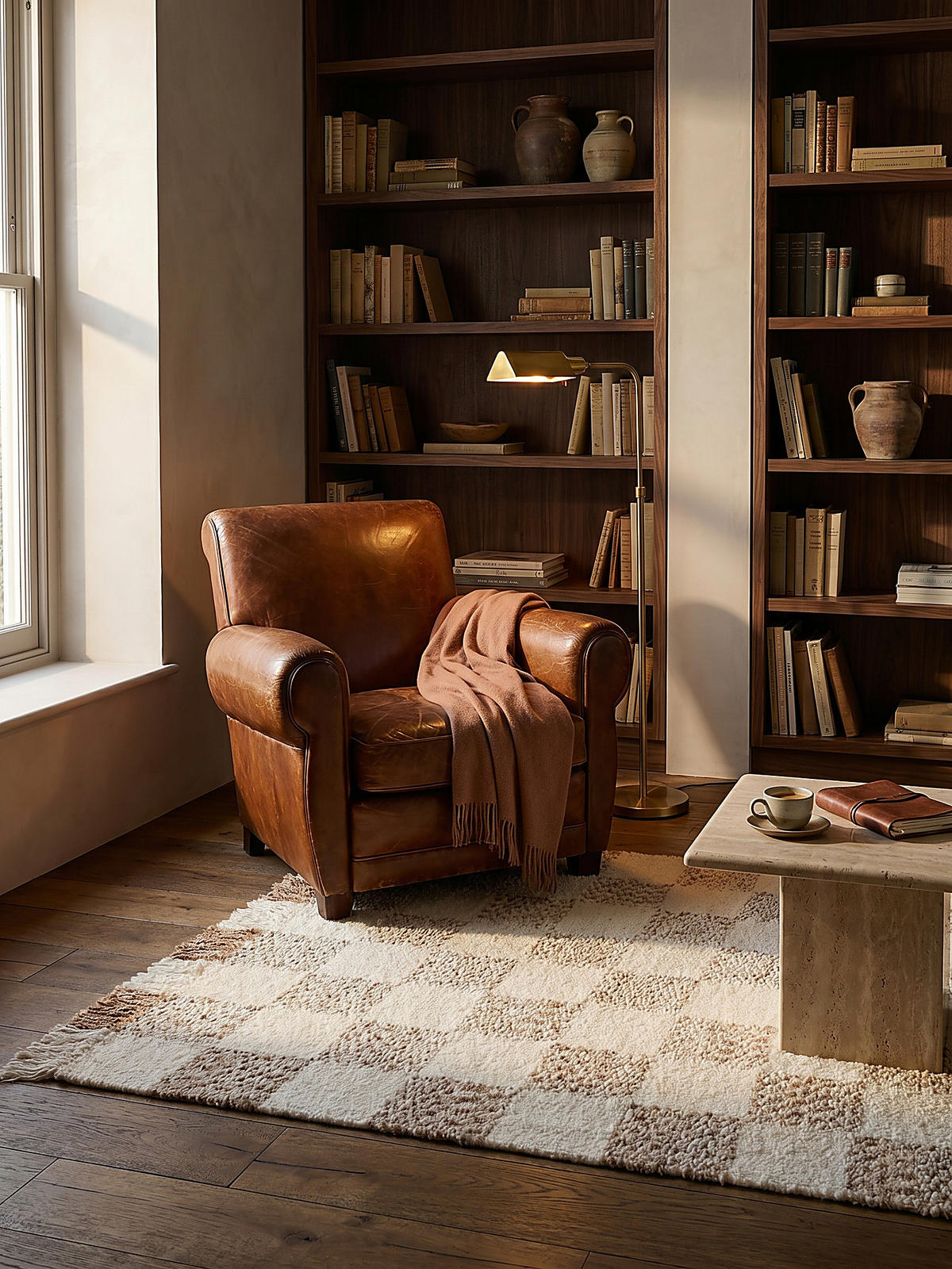 TEPPICH Kurzflor Karo Muster, Geometrisch, Wohnzimmer Beige-Natur Rechteckig 160x230 - Beige, Textil (230/160cm) - KADIMA DESIGN