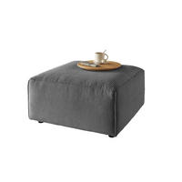 POLSTERHOCKER RANI Grau Cord - Schwarz/Grau, Kunststoff/Textil (80/42/80cm) - KAWOLA