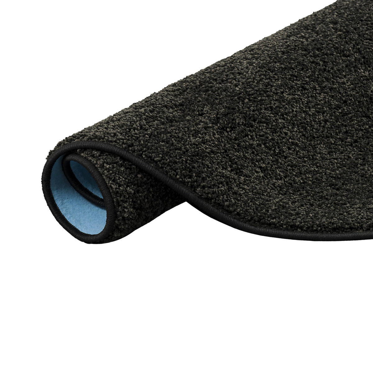 HOCHFLOR VELOURS TEPPICH MONA RUND - Schwarz, Textil (100/100cm) - Snapstyle