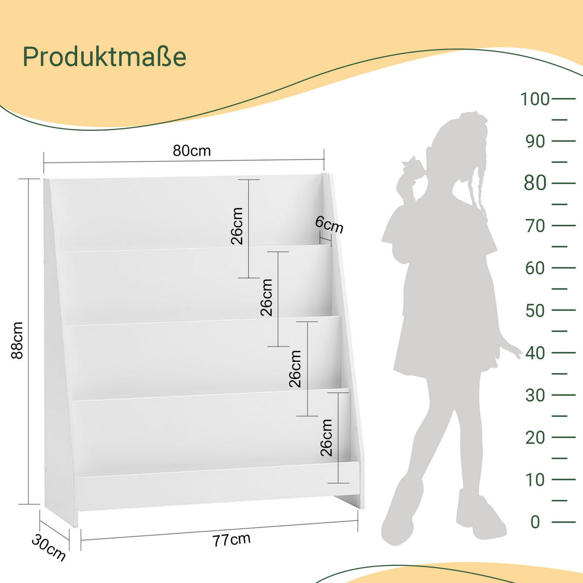 KINDERREGAL Weiß - Weiß, Holzwerkstoff (80/88/32cm) - SoBuy