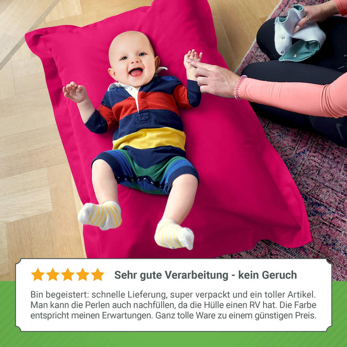 KINDER-SITZSACK 70x100cm - 70 Liter - Pink, Textil (70/10/100cm) - Green Bean