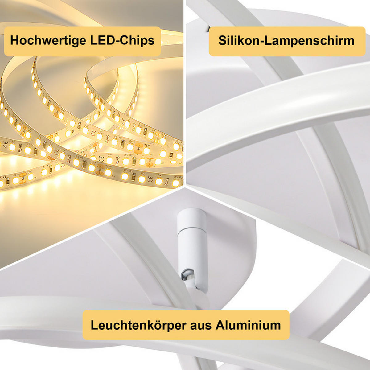 DECKENLEUCHTE Emmen II 32/32cm - Weiß, Metall (32/32/16cm) - Nettlife