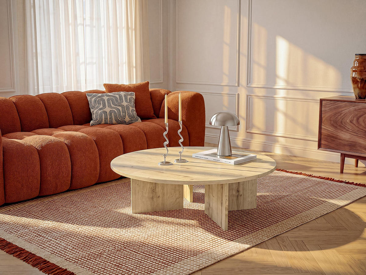 COUCHTISCH - 90 cm x 90 cm - holz - naturfarben hell Topania - Naturfarben, Holz (90/90/31.4cm) - Vente-Unique