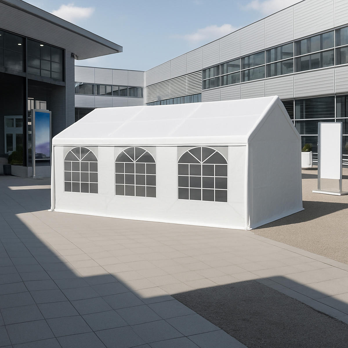 DACHPLANE Livingston - Zeltabdeckung für 4x10 Meter, PVC weiss 480g/m². BxTxH: 100x400x310 cm - Weiß, Kunststoff (100/0.3/400cm) - TPFGarden