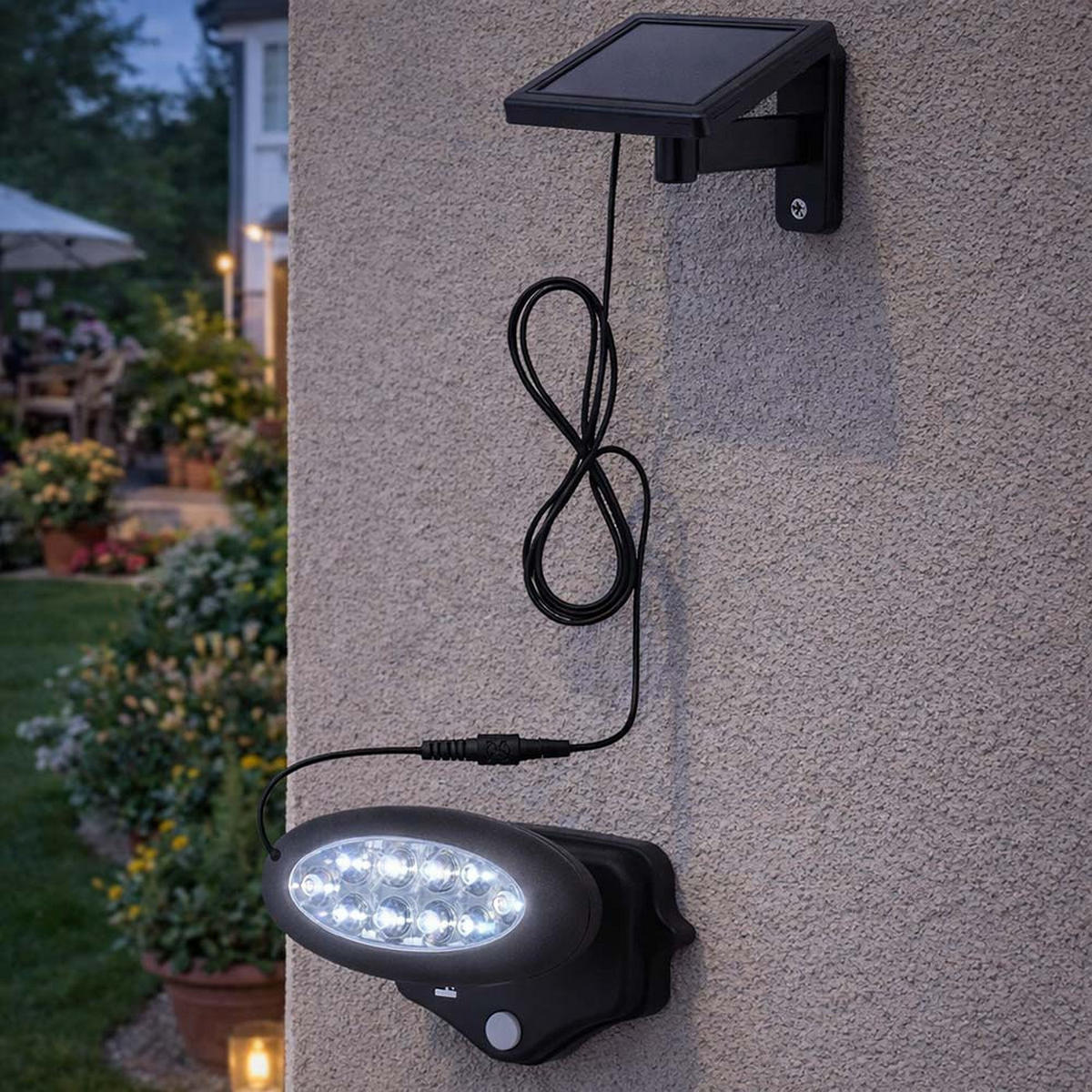 LED STRAHLER Solar Anthrazit Kunststoff - Anthrazit, Kunststoff (17/17/11.3cm) - Globo Lighting