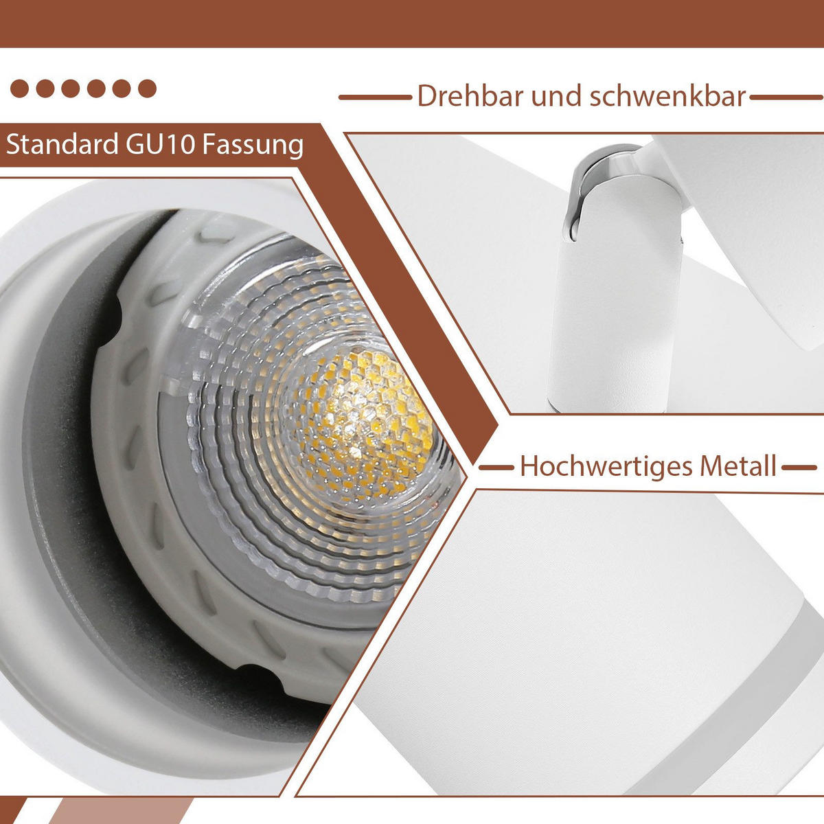 STRAHLER Taunus 2-flammig 28.5/5/17 cm - Weiß, Metall (28.5/5/17cm) - Nettlife