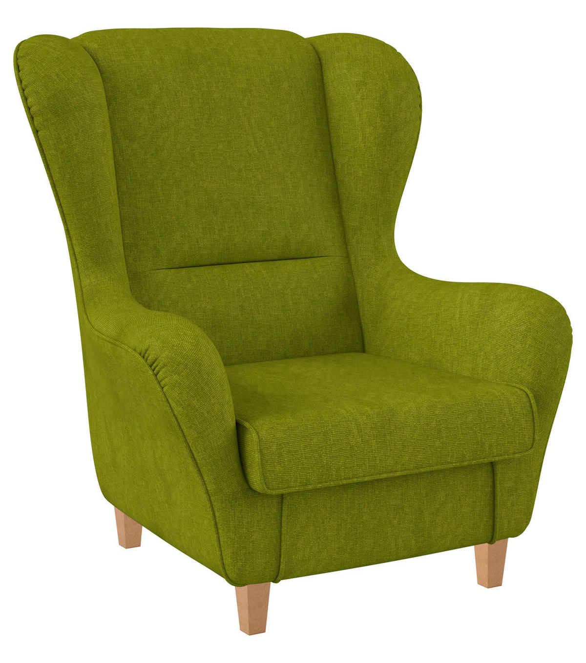 OHRENSESSEL Sofia Relaxsessel mit Hocker | Design Vienna Hellgrün - Hellgrün, Textil (92/68/95cm) - Supellex