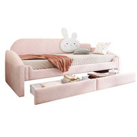 KINDER-POLSTERBETT 90x200 cm in Rosa mit LED-Beleuchtung und 2 Schubladen - Pink, Textil (90/200cm) - IVMEU