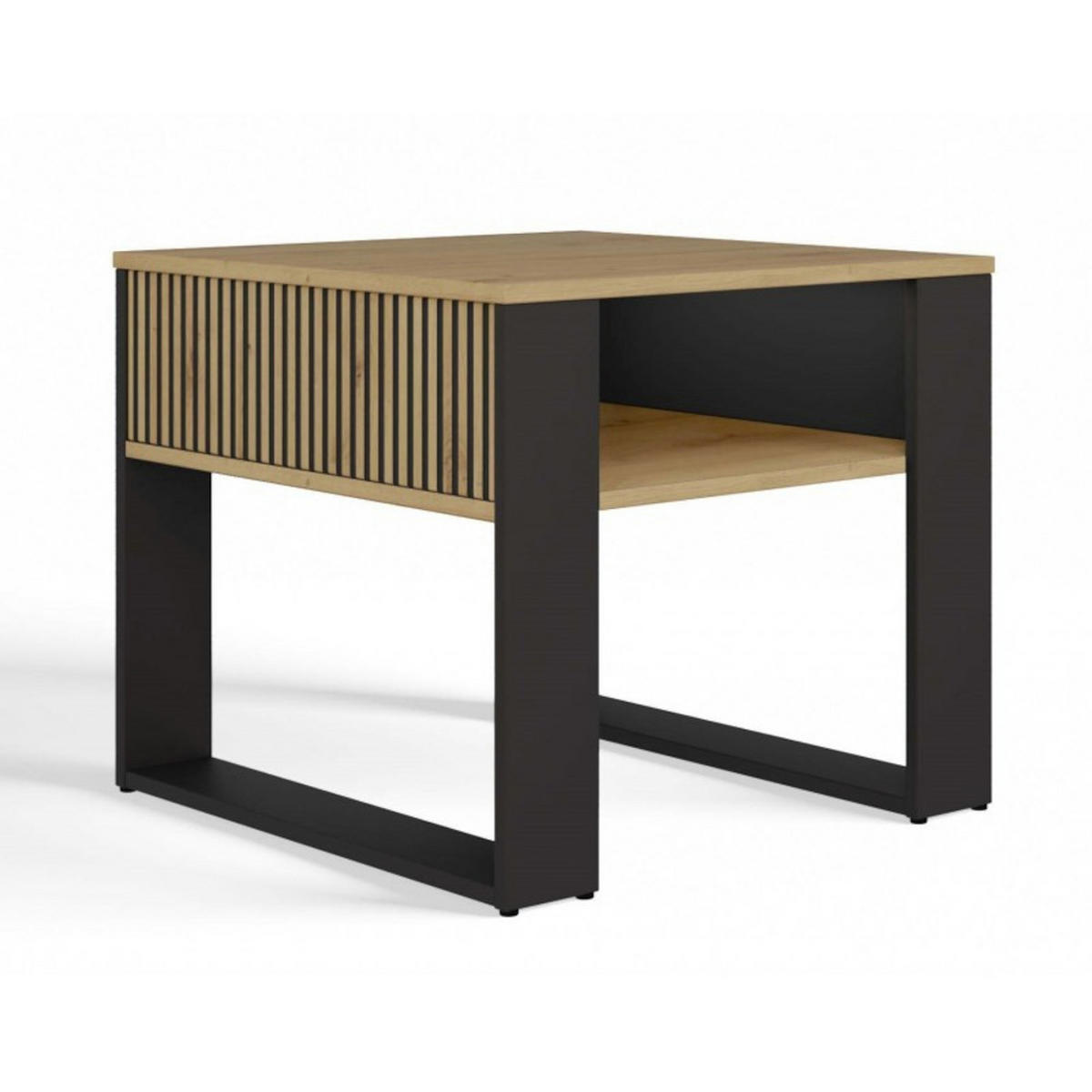 COUCHTISCH Artisan Eiche / Schwarz kratzfest und stabil. - Schwarz, Holzwerkstoff (58/90/50cm) - Ibonto