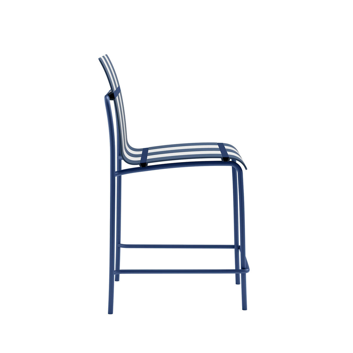 BARHOCKER Weiß Blau 54/49/110 cm 2er-Set - Blau, Metall (54/110/49cm) - Mobili Rebecca