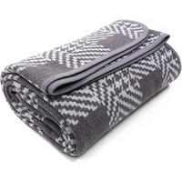 WOHNDECKE Merino 160 x 220 cm Houndstooth Grey - Multicolor, Textil (160/220cm)
