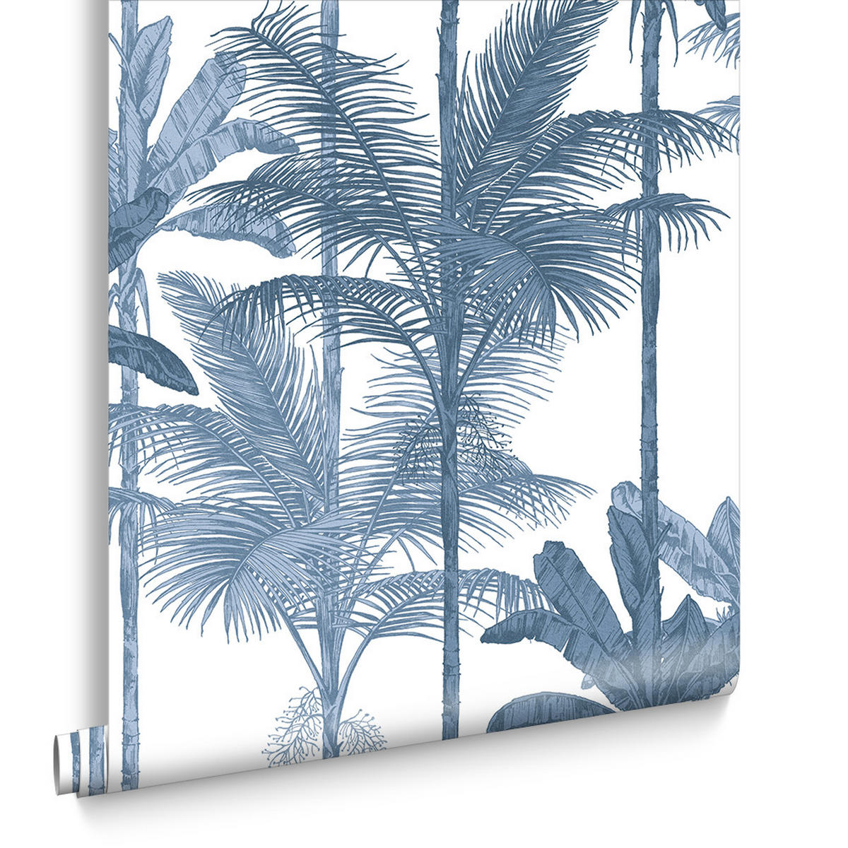 VLIESTAPETE - Dschungel Kobalt - Blau, Papier/Kunststoff (52/1005cm) - Graham & Brown