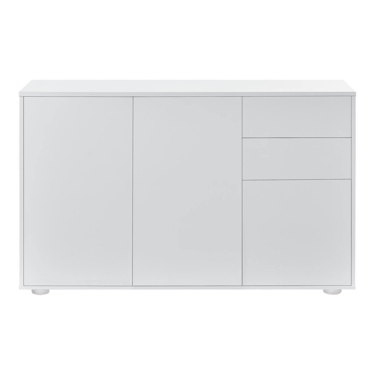 SIDEBOARD Paarl 3-türig - Weiß, Holzwerkstoff (117/74/36cm) - [en.casa]