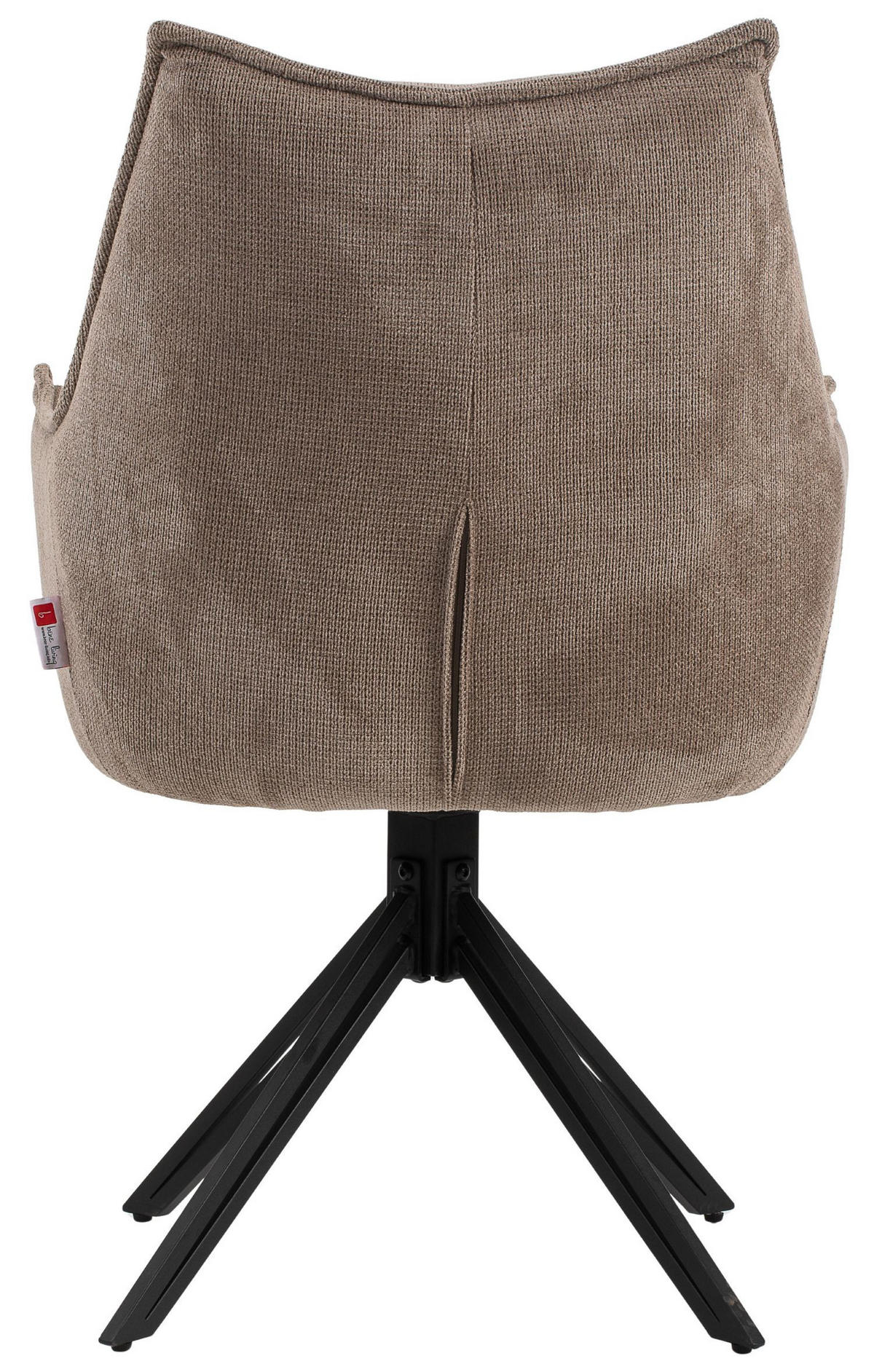 DININGSESSEL Ginosa - drehbar - braun - Schwarz/Braun, Textil/Metall (62/90/66cm) - bene living