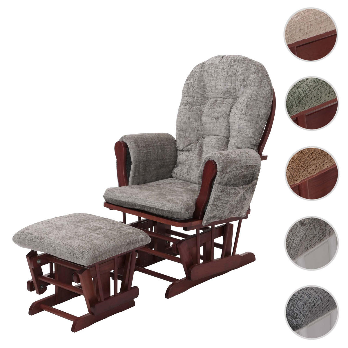 RELAXSESSEL Hellgrau, Braun - Hellgrau/Braun, Textil (75/100/71cm) - MCW