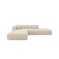 ECKSOFA Ottomane Links BILA-L 289x176x71 Creme Chenille - Ecru/Creme, Holzwerkstoff/Kunststoff (176/289cm) - ALTDECOR