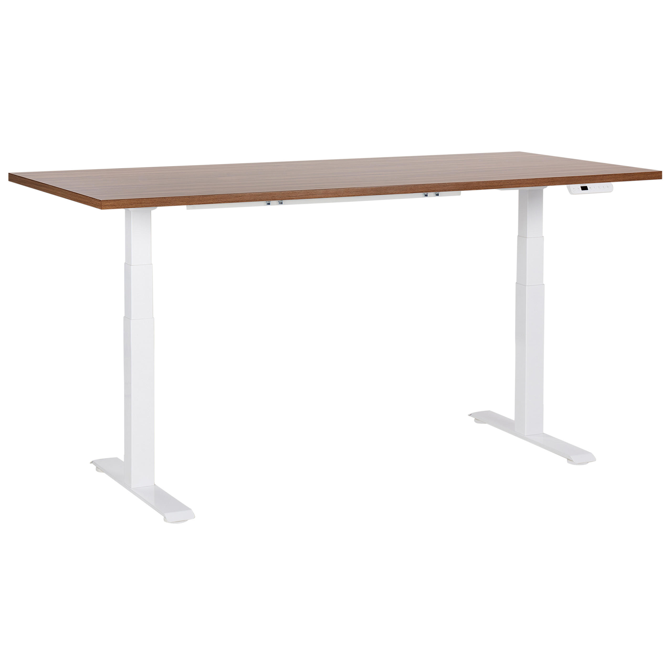 Beliani PSACÍ STŮL hnědobílý 180/72 cm elektrický výškově nastavitelný Destin III