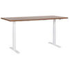 SCHREIBTISCH braunweiß 180/72 cm elektrisch höhenverstellbar Destin III - Dunkelbraun/Weiß, Holz (72/180/63cm) - Beliani