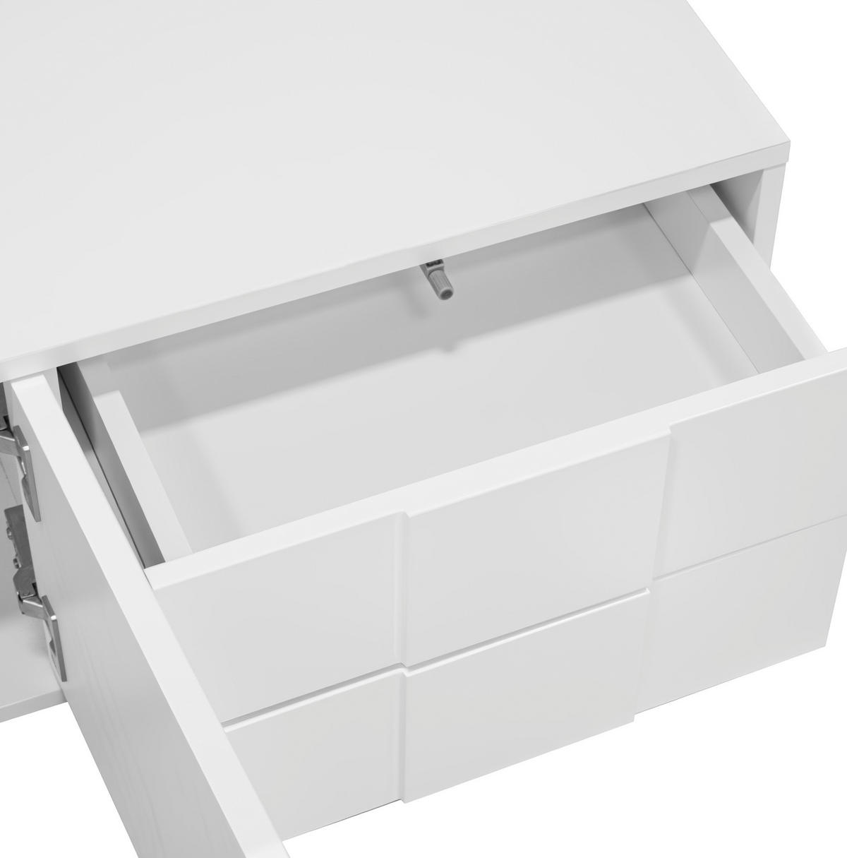 TV-LOWBOARD 170/30/30,5 cm Weiß aus MDF und Spanplatte mit Hochglanz-Optik - Weiß, Holzwerkstoff (30/30.5/170cm) - OKWISH