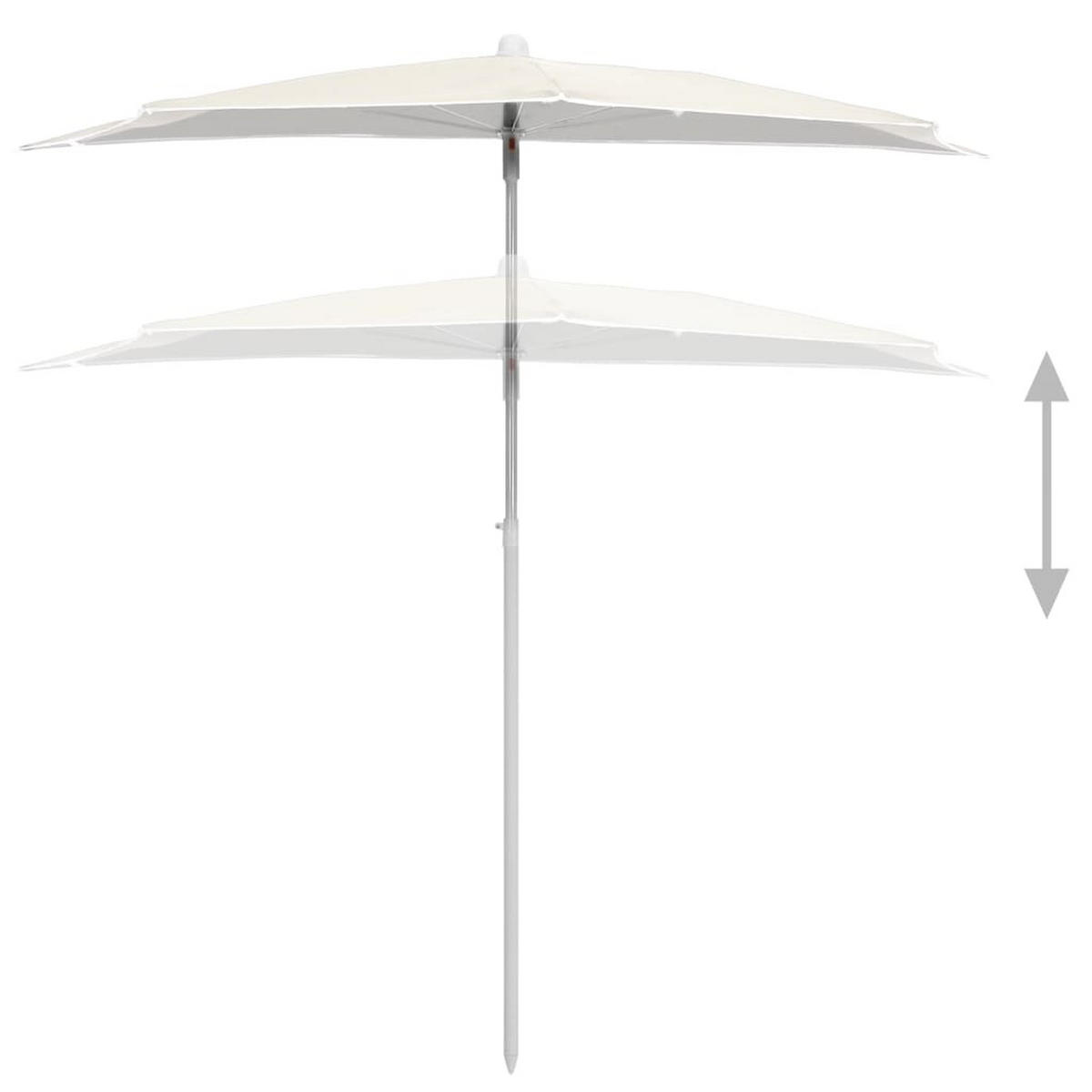HALB-SONNENSCHIRM Mit Mast 180/90 Cm Sandfarbe - Creme, Textil (180/90cm) - vidaXL