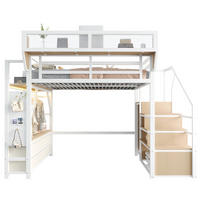 HOCHBETT 140x200cm Stauraum LED Multifunktion Weiß - Weiß, Metall (140/200cm) - FLIEKS