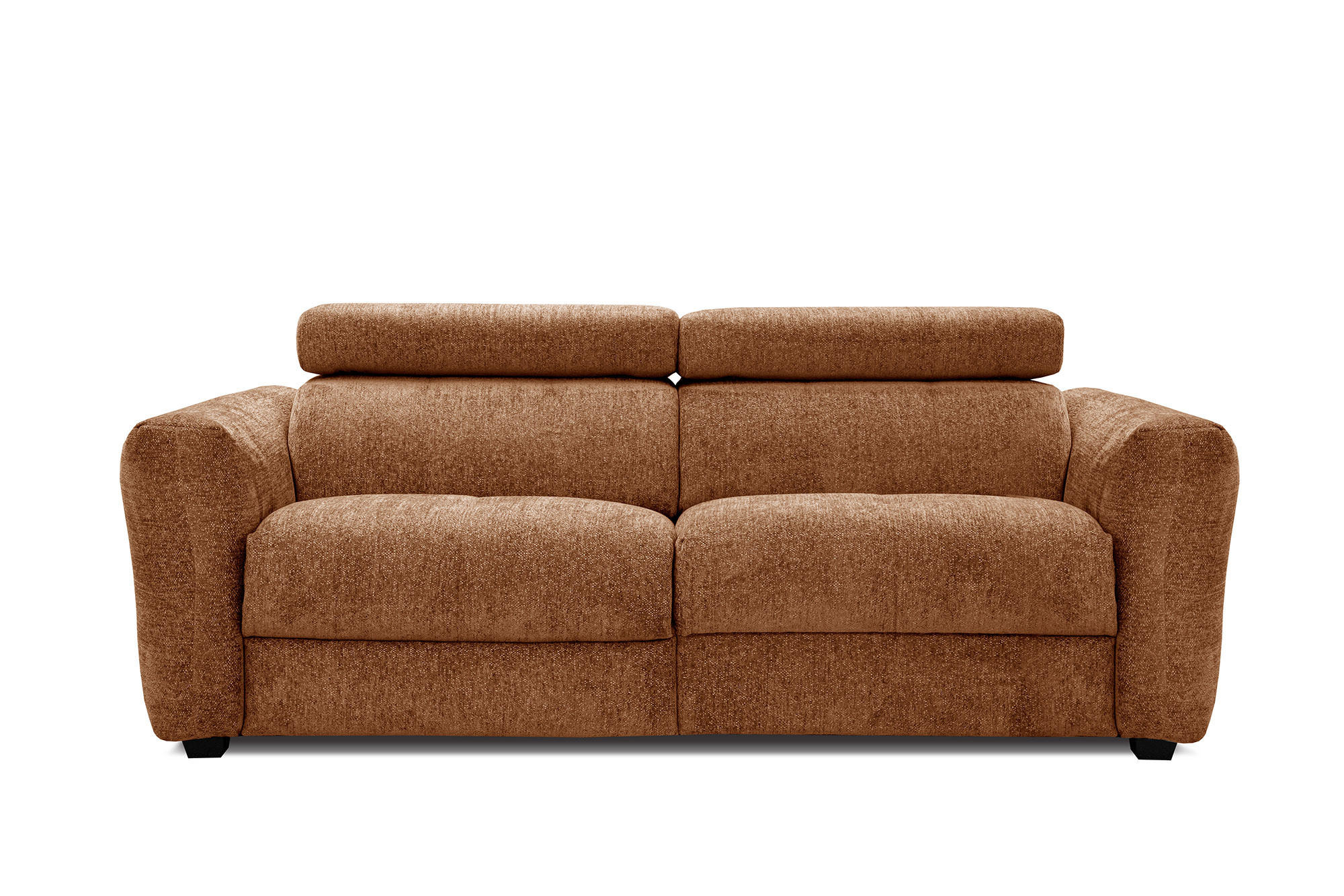 SOFA CALVERA 3-Sitzer mit 2 Relaxfunktionen, dunkelorange - Dunkelorange, Holzwerkstoff/Textil (204/79/106cm) - Courtois Laville