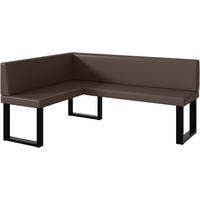 ECKBANK TONI_U - Braun, Leder (128/168cm) - Meblini