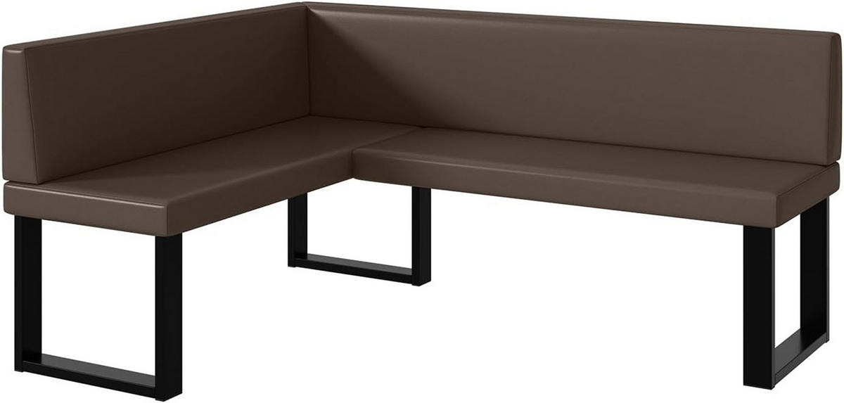 ECKBANK TONI_U - Braun, Leder (128/168cm) - Meblini