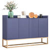 SIDEBOARD, Kommode mit 4 Türen, Verstellbaren Einlegeböden und goldenen Metallrahmen, Blau - Blau, Holz (30/80/120cm)