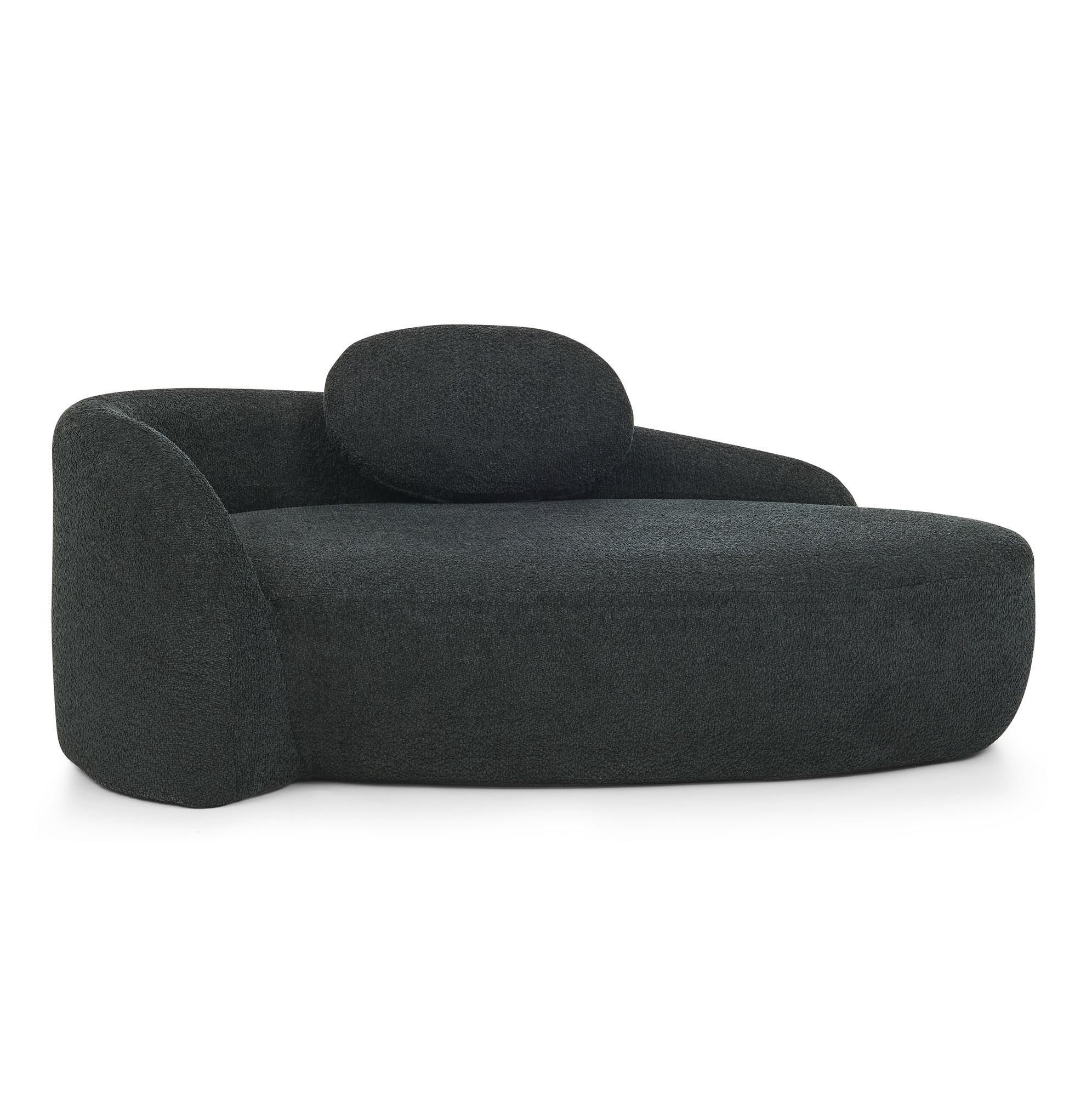 SOFA aus Teddy-Stoff mit Kissen Schwarz - Schwarz, Kunststoff (38/24.5/67cm) - Meubliv
