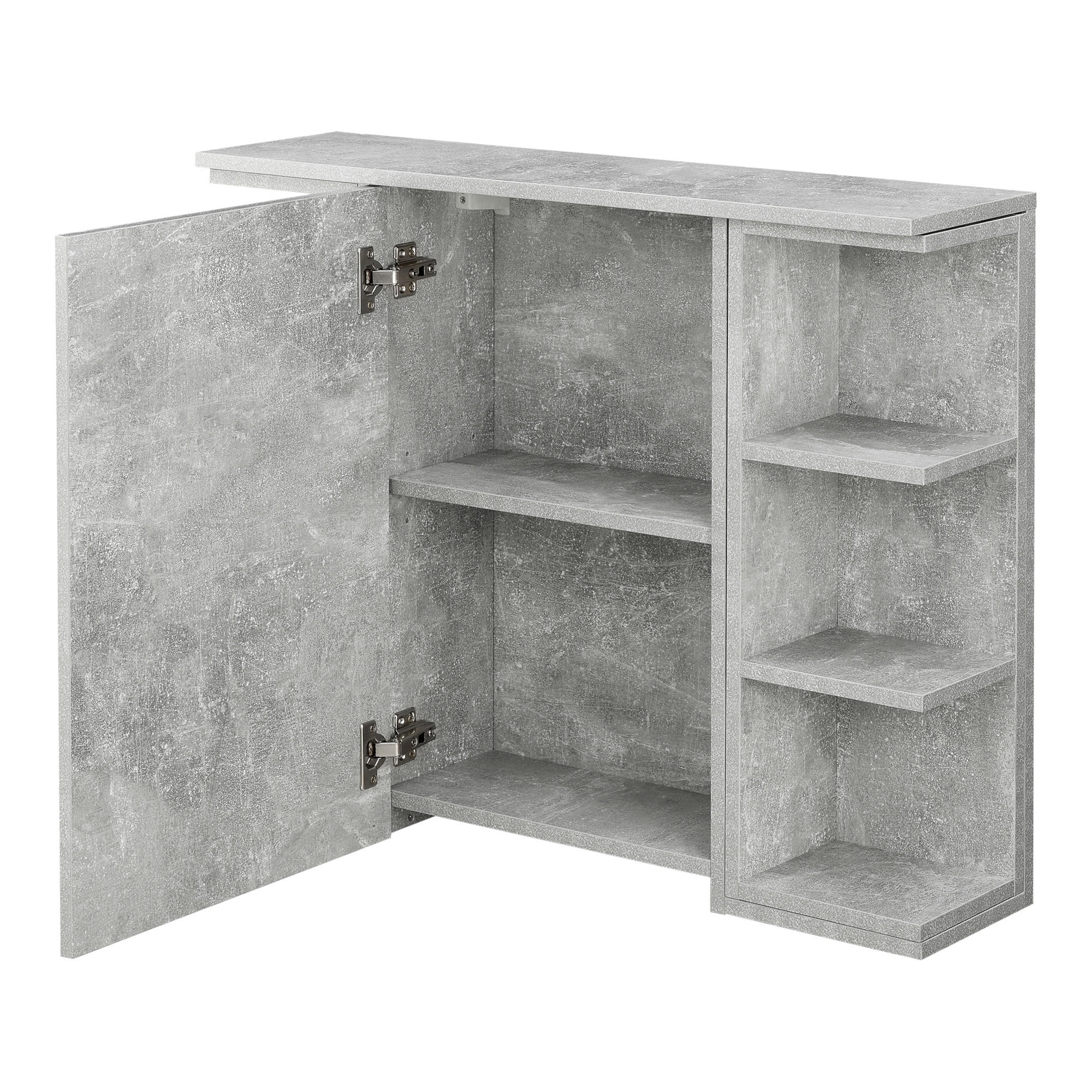 SPIEGELSCHRANK Harstad - Grau, Holzwerkstoff (80/64/20cm) - [en.casa]