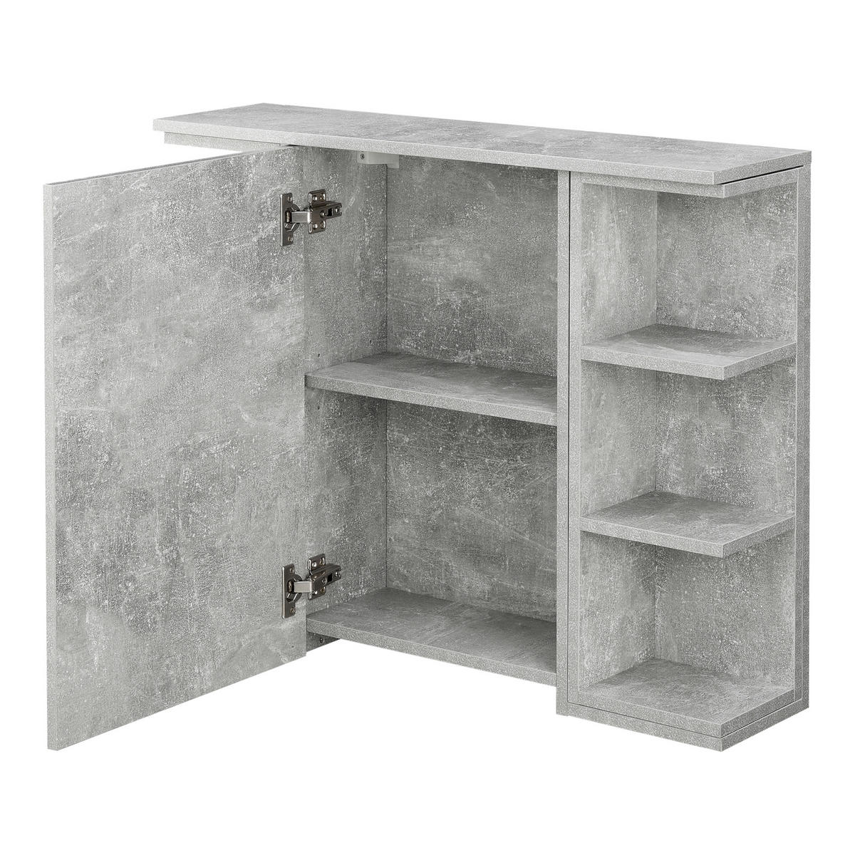 SPIEGELSCHRANK Harstad - Grau, Holzwerkstoff (80/64/20cm) - [en.casa]